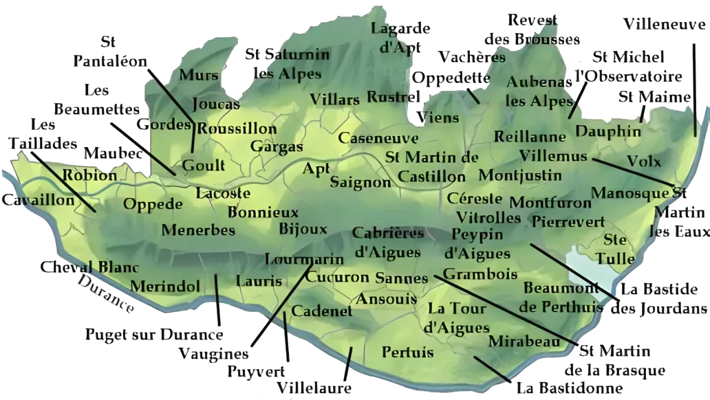 Carte du Luberon Carte du Luberon